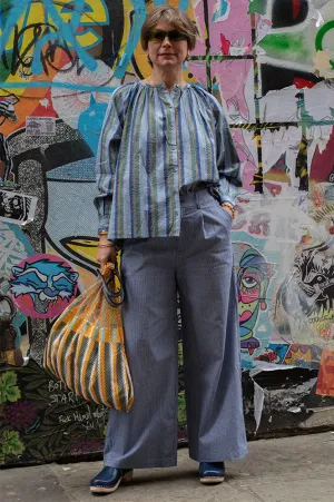 Garance Tofu Navy Stripe Trousers