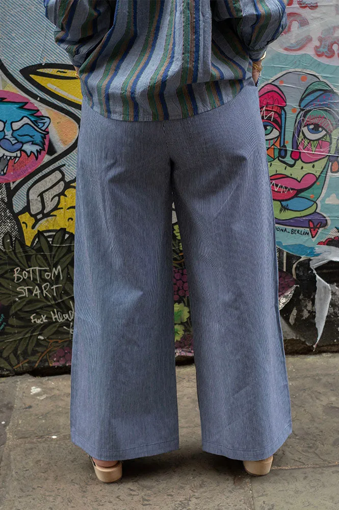 Garance Tofu Navy Stripe Trousers