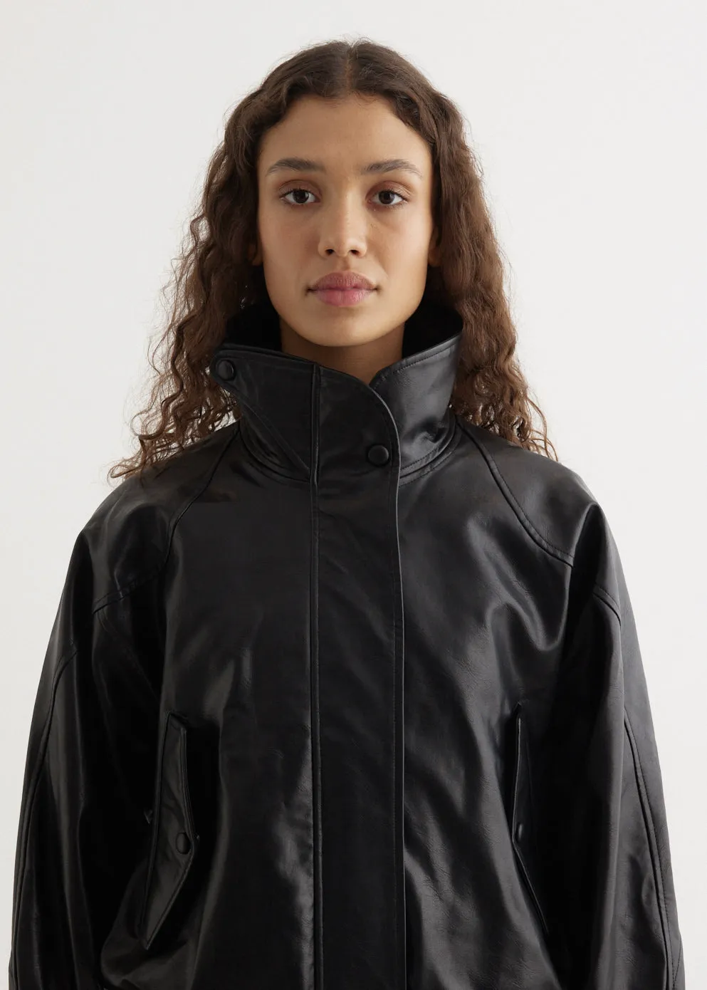 Glossy Leather Short Jacket