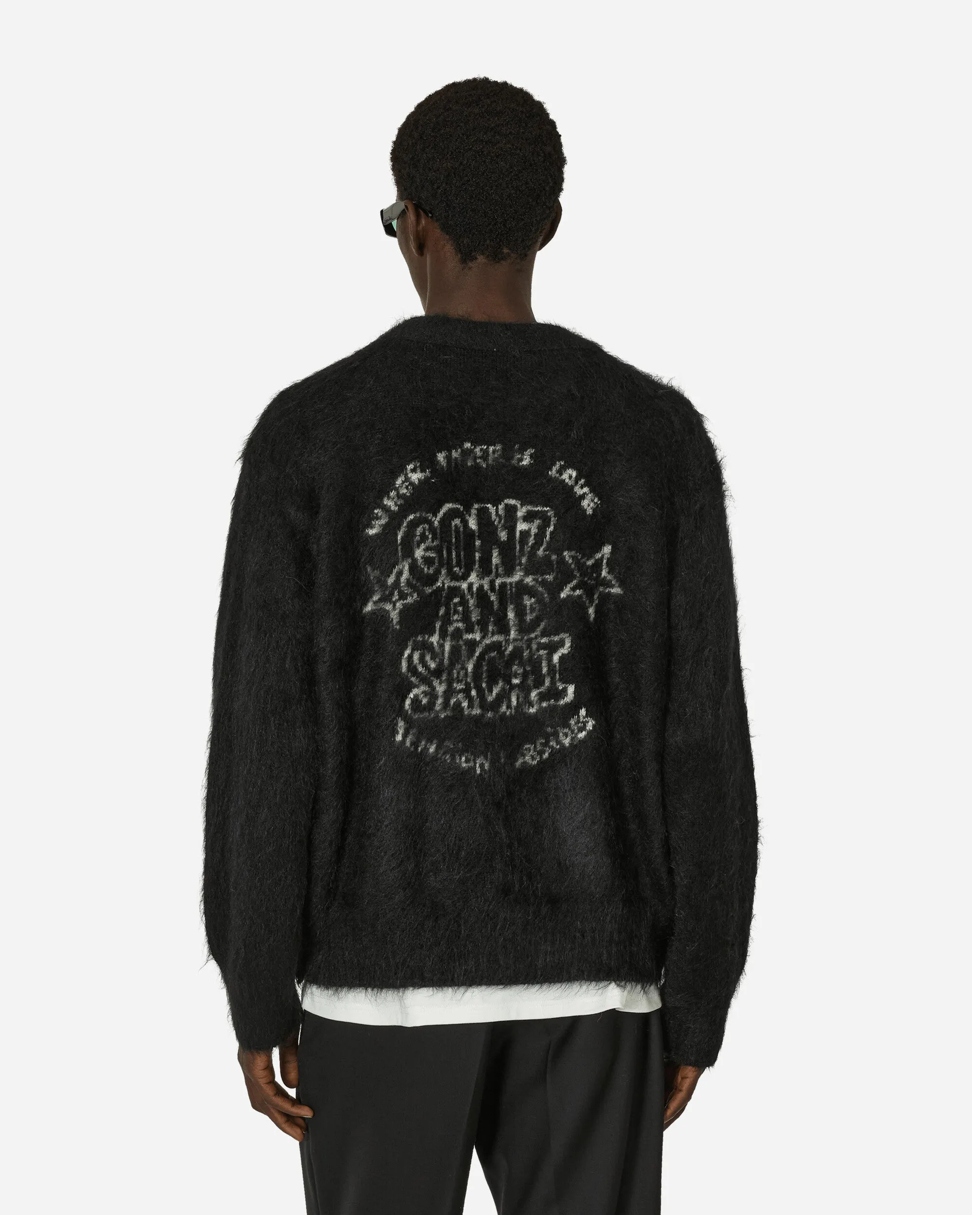 Gonz Mohair Knit Cardigan Black