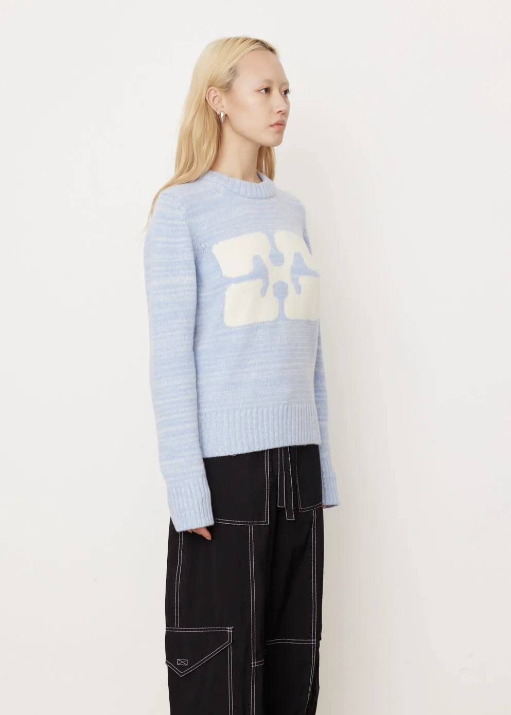 Graphic O-Neck Pullover