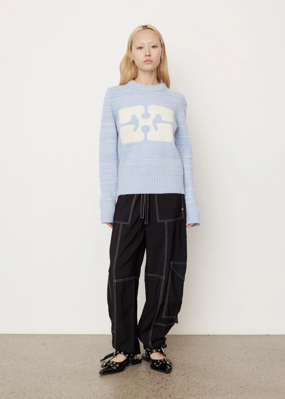 Graphic O-Neck Pullover