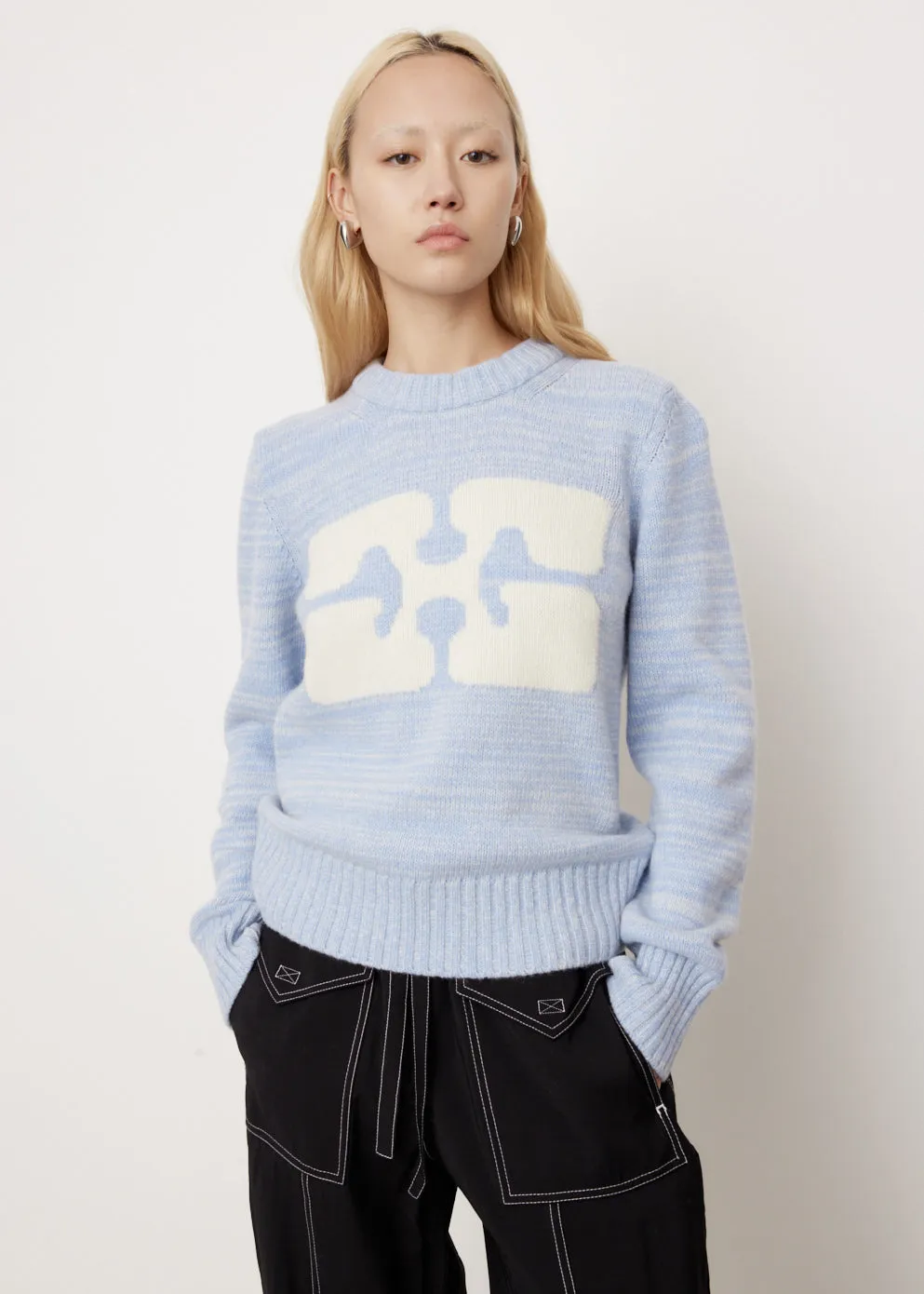Graphic O-Neck Pullover