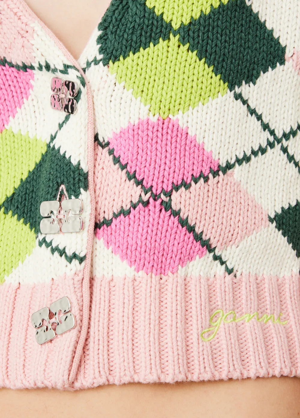 Graphic V-Neck Cardigan