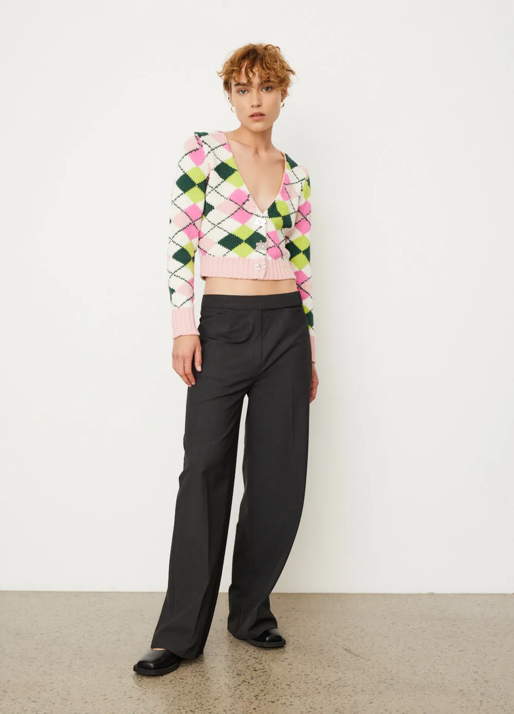 Graphic V-Neck Cardigan