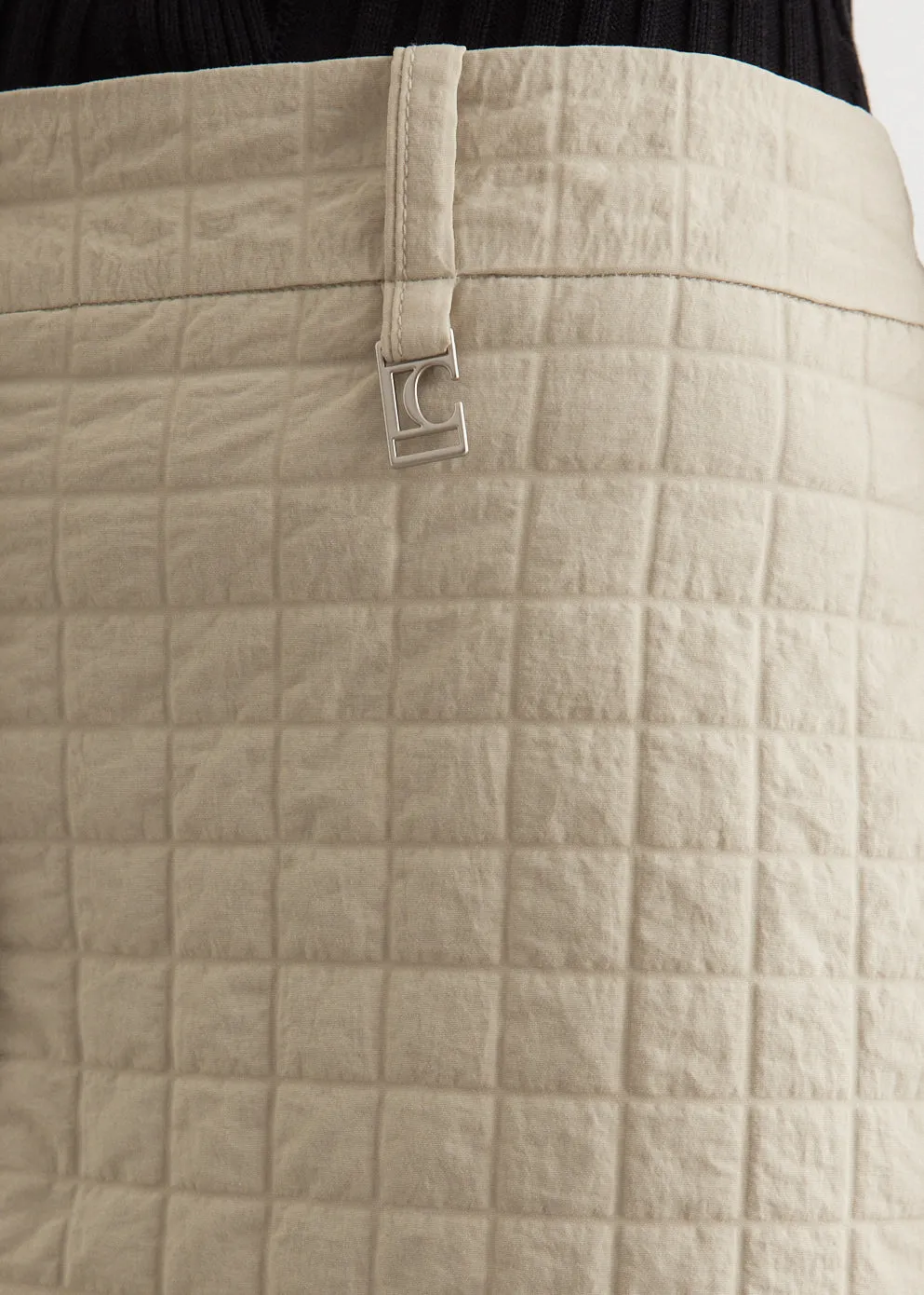Grid Wrinkle H-Line Skirt