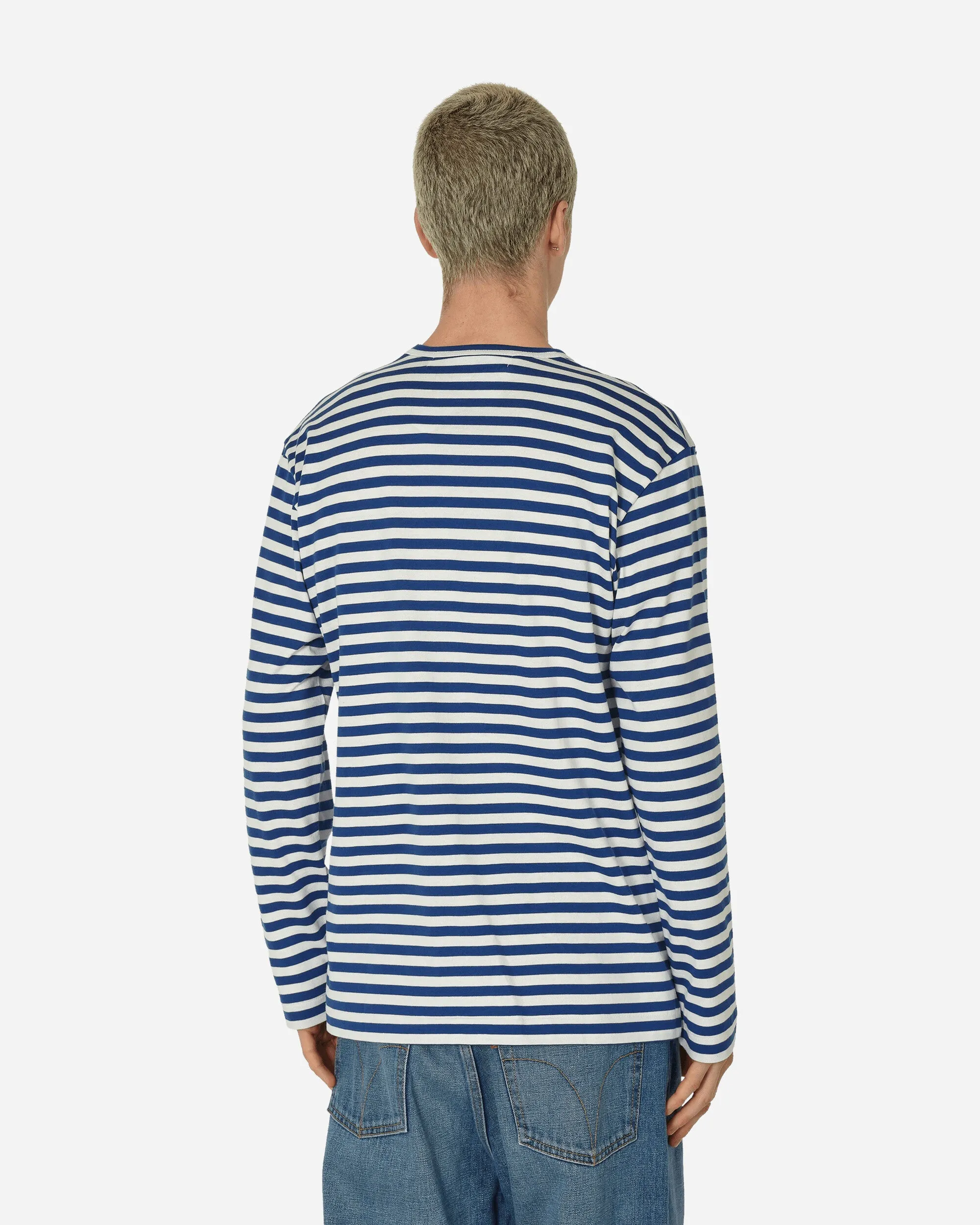 Heart Striped Longsleeve T-Shirt Navy