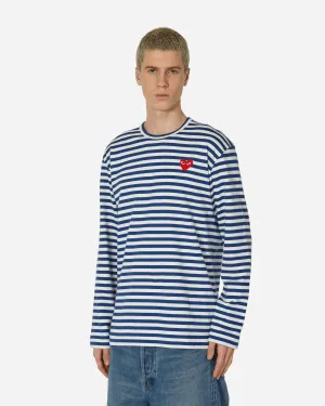 Heart Striped Longsleeve T-Shirt Navy