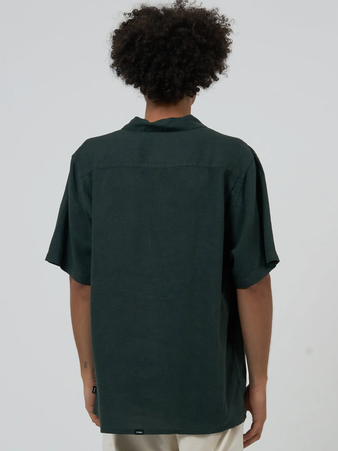 Hemp Minimal Thrills Bowling Shirt - Deep Emerald