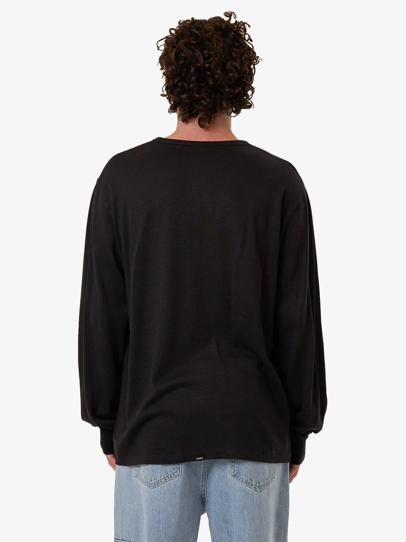 Hemp Thrills Embro Merch Fit Long Sleeve Tee - Black