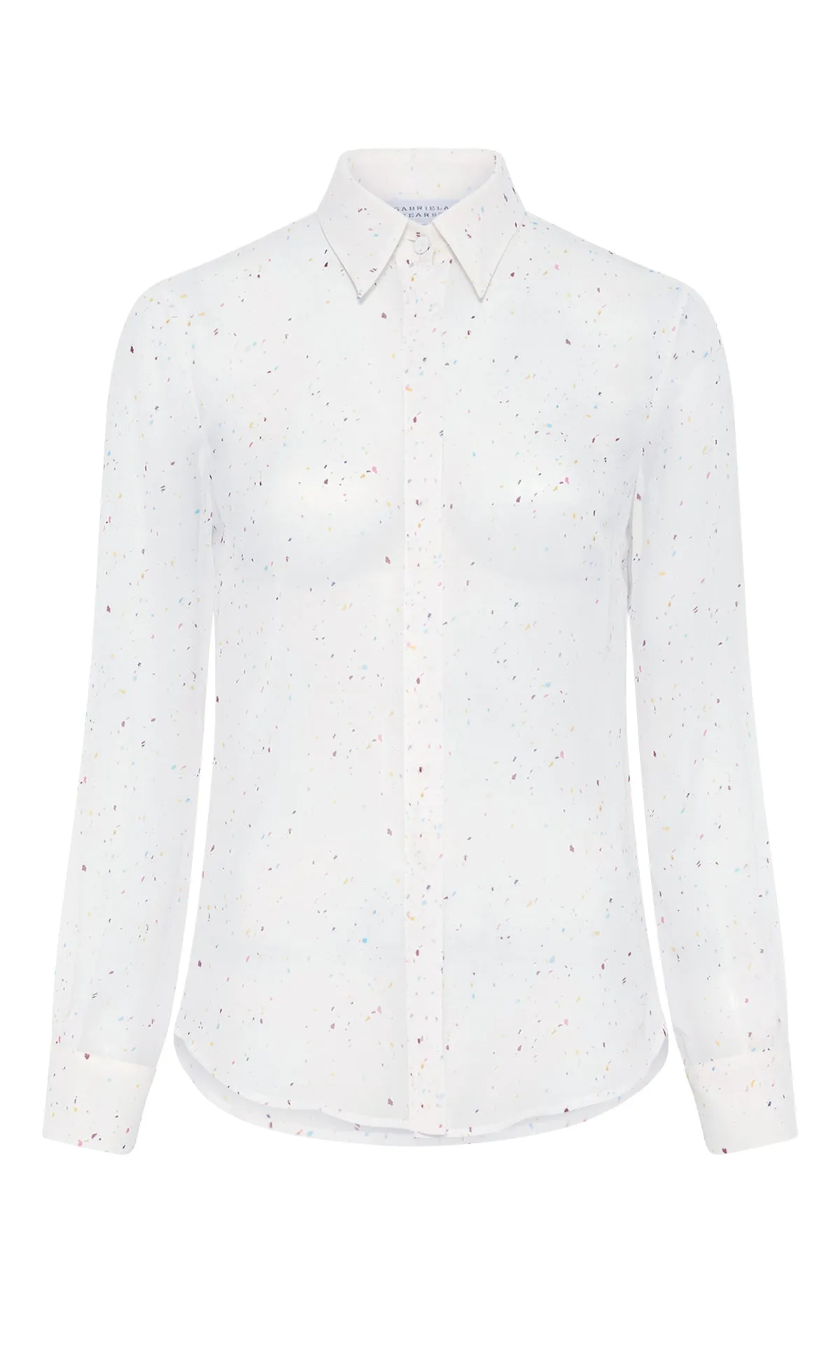 Henri Blouse in Ivory Multi Speckle Silk Georgette