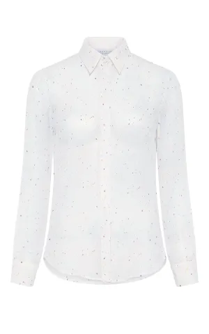 Henri Blouse in Ivory Multi Speckle Silk Georgette