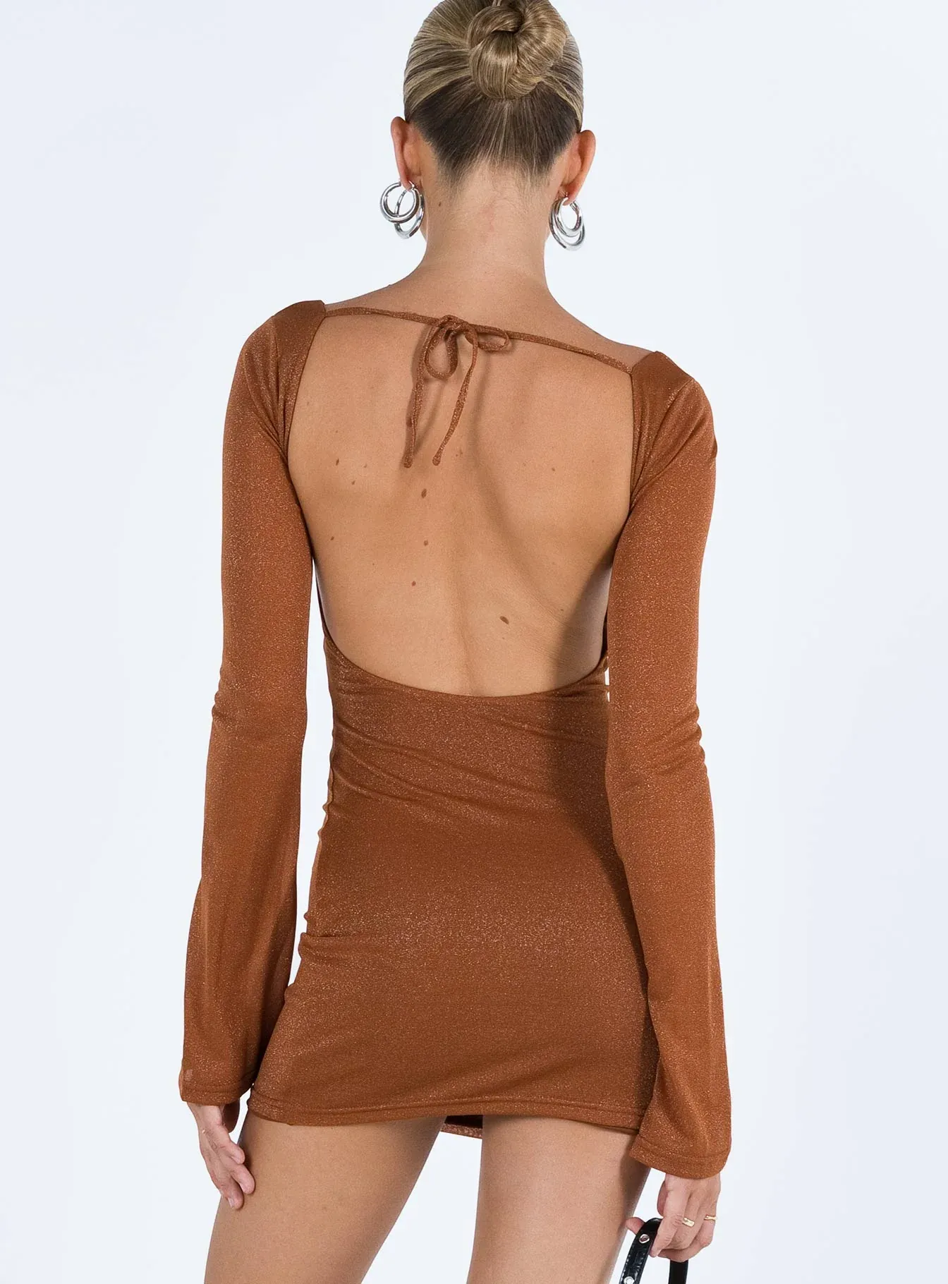 Hilldale Long Sleeve Mini Dress Rust