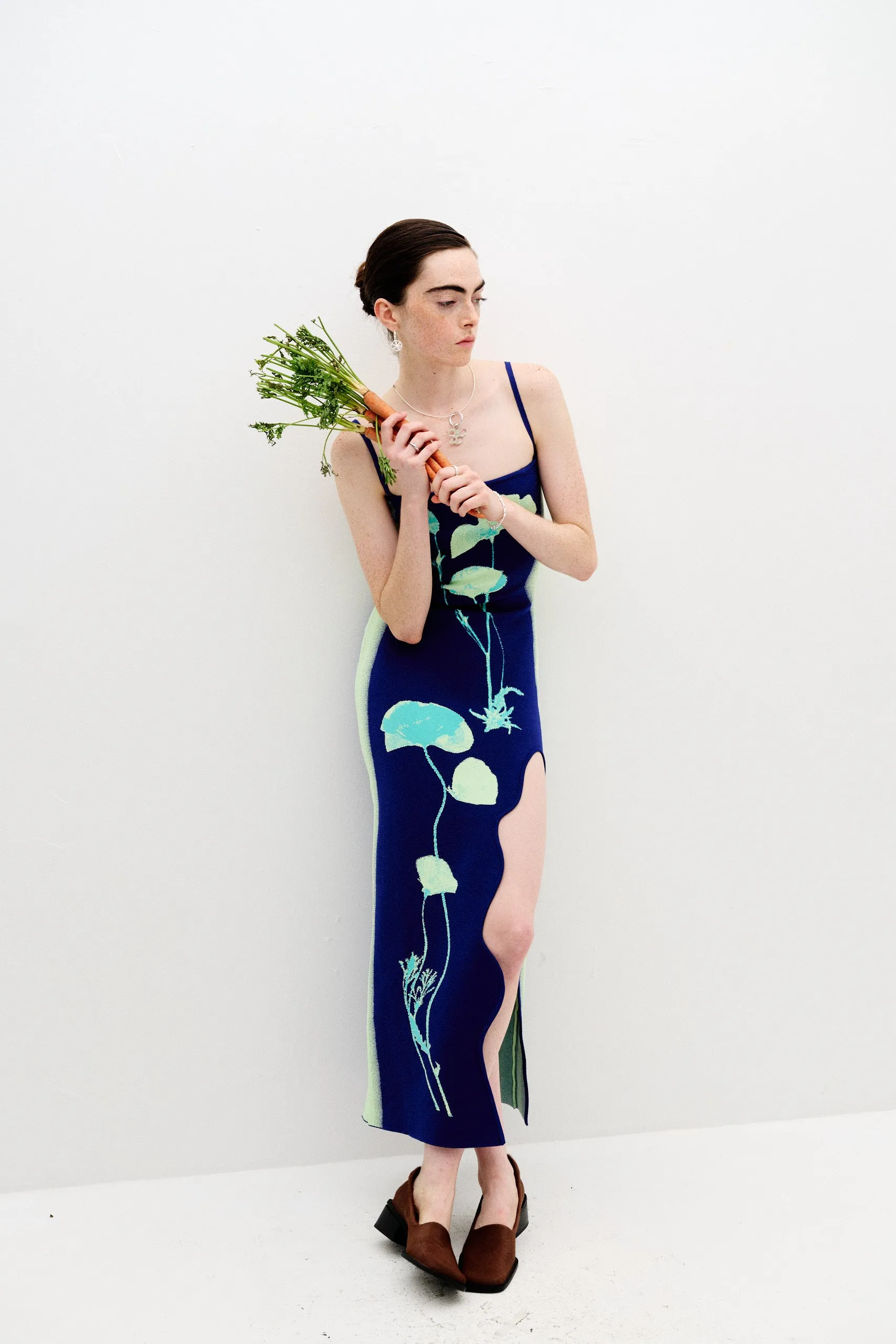 IRIS FLOWER PRINT MAXI TANK DRESS