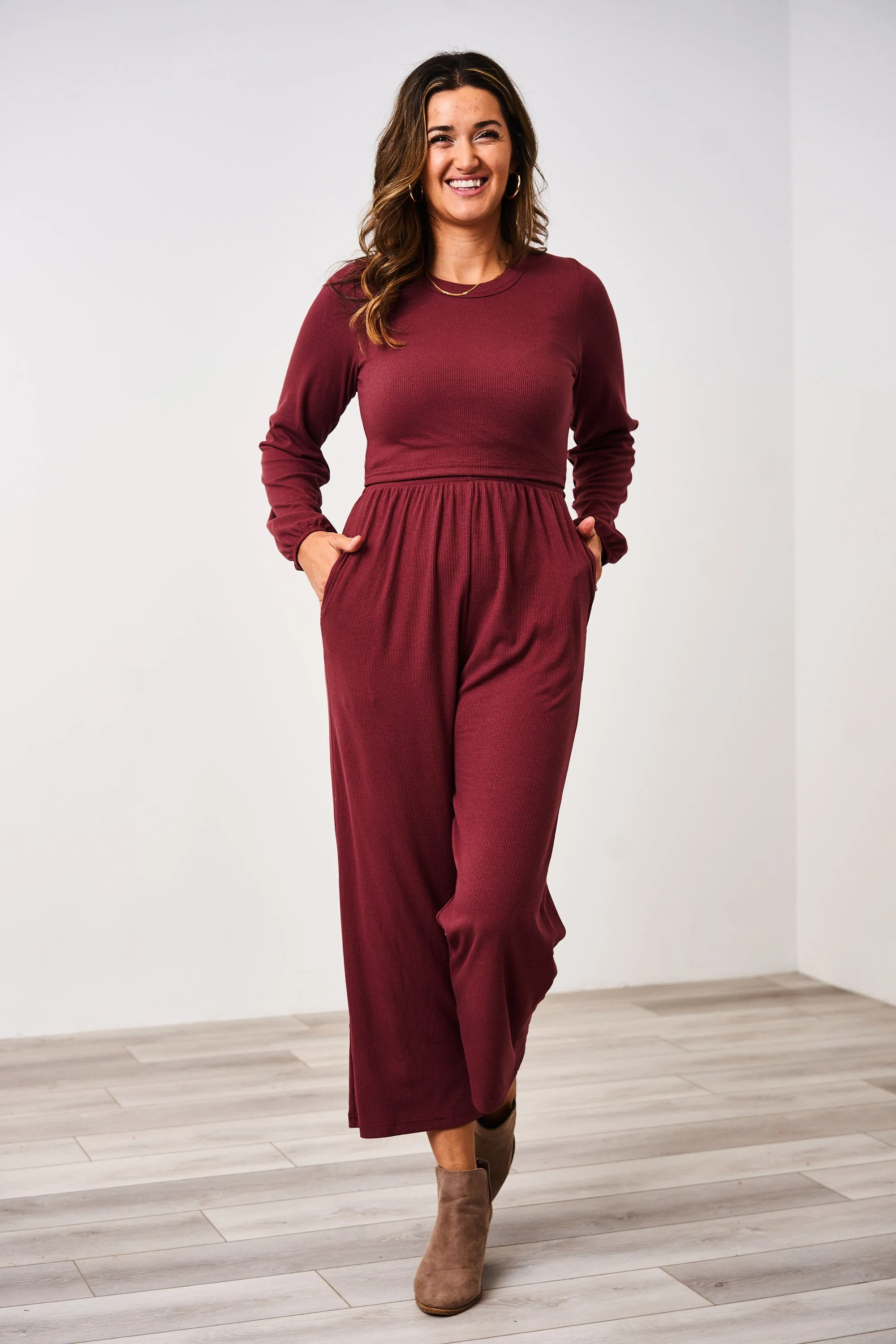 Latched Mama Long Sleeve Ribbed Nursing Jumper - Final Sale