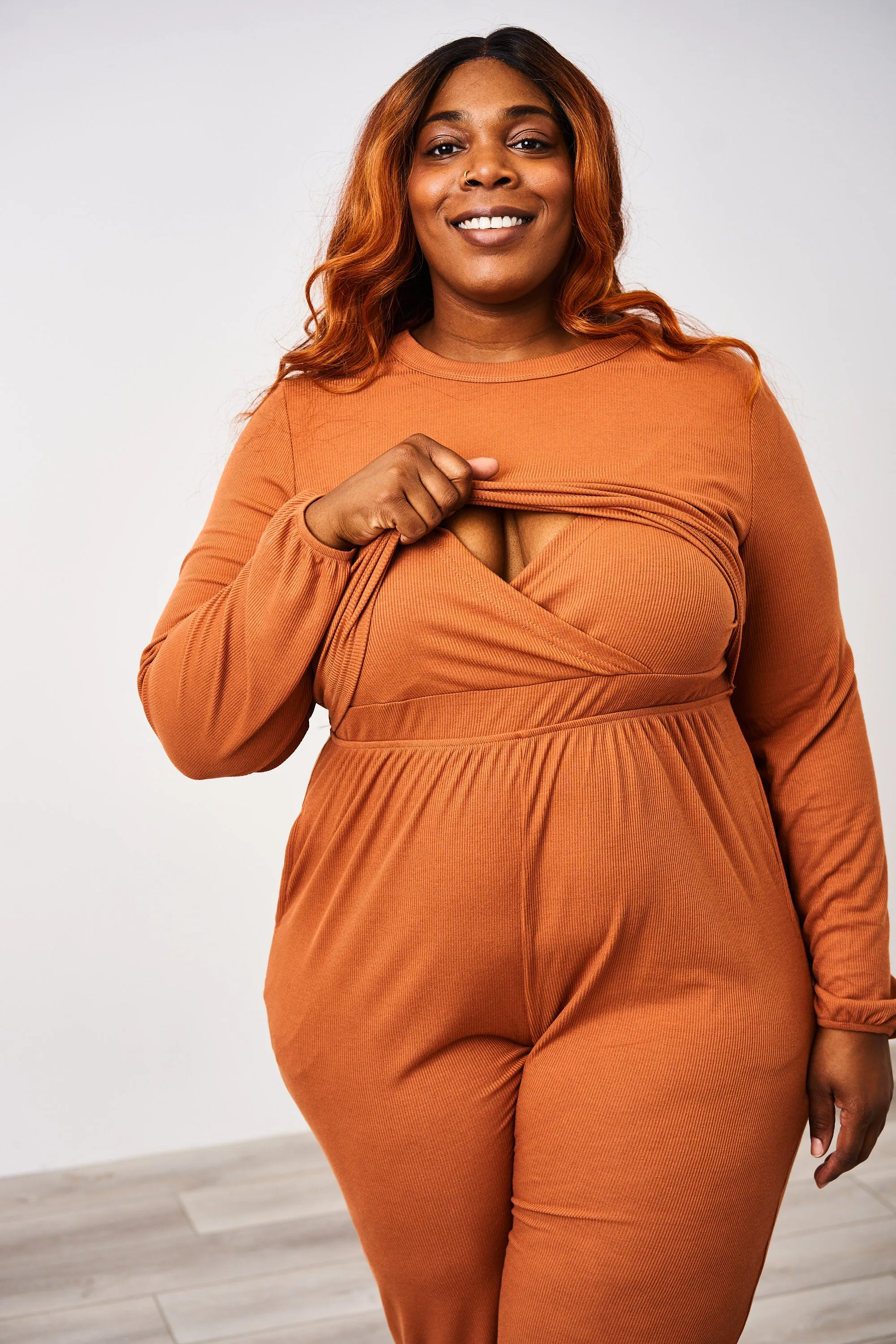 Latched Mama Long Sleeve Ribbed Nursing Jumper - Final Sale