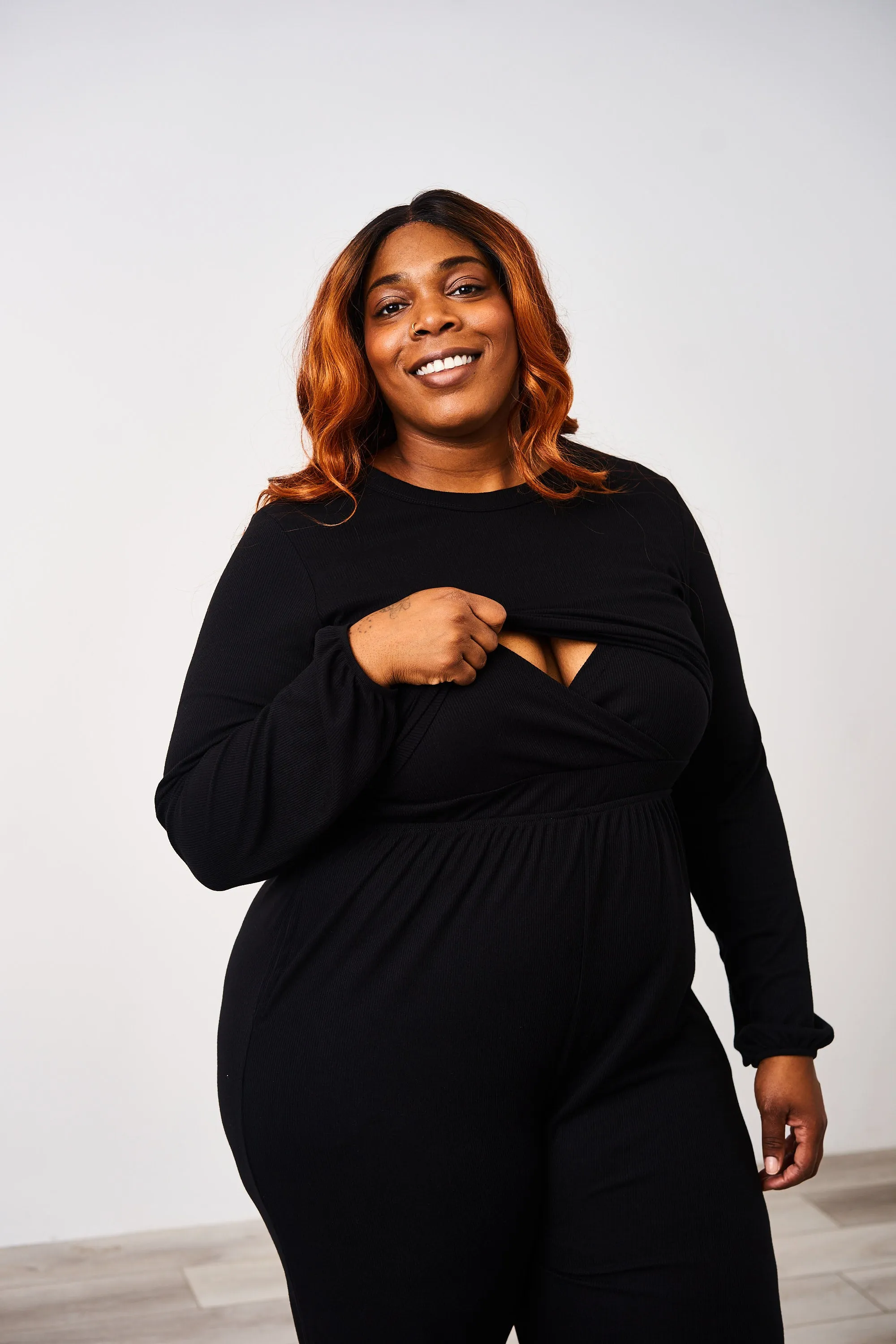 Latched Mama Long Sleeve Ribbed Nursing Jumper - Final Sale