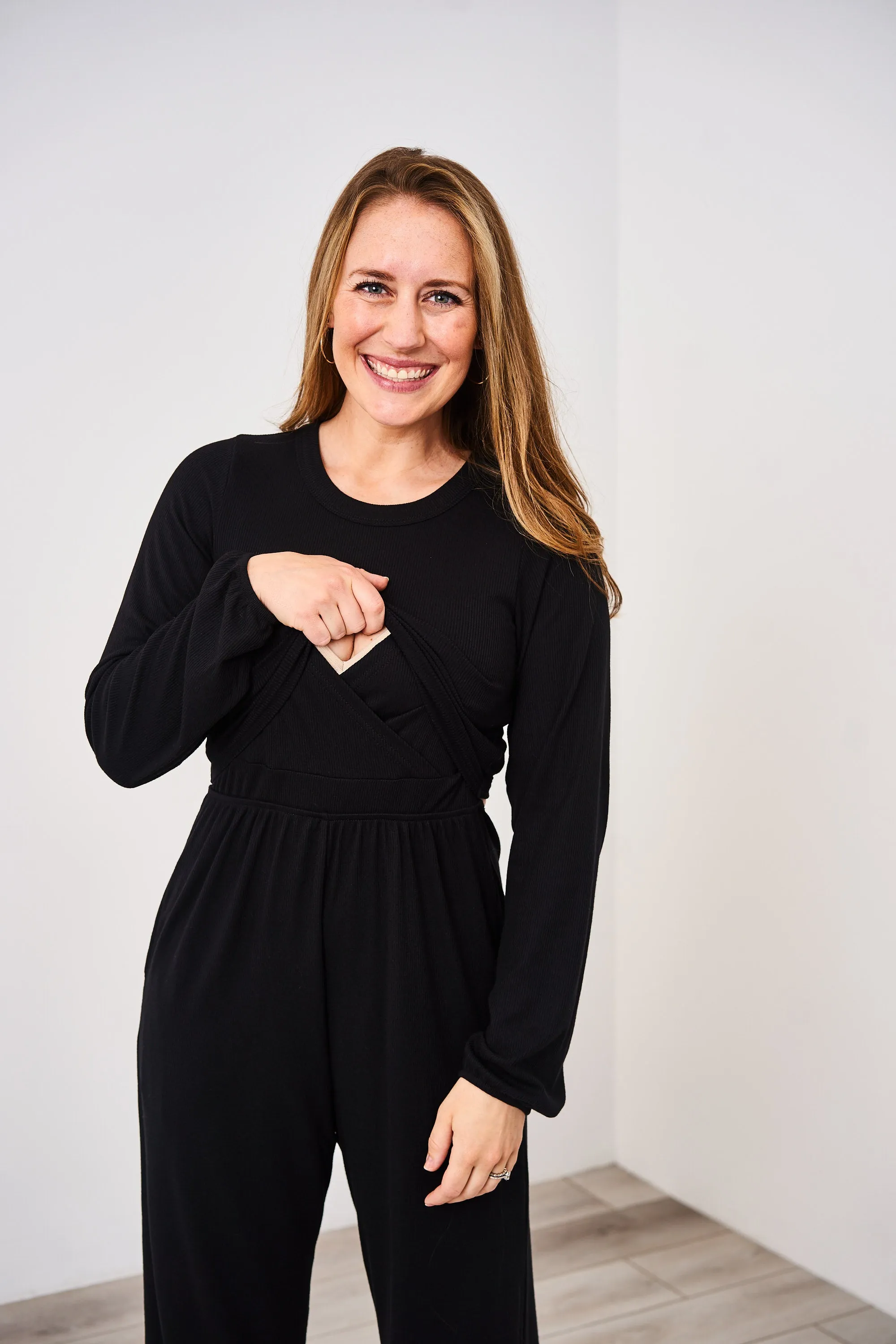 Latched Mama Long Sleeve Ribbed Nursing Jumper - Final Sale