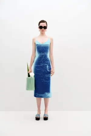 LILAC FLASH LIGHT REFLECTIVE WAVY DRESS