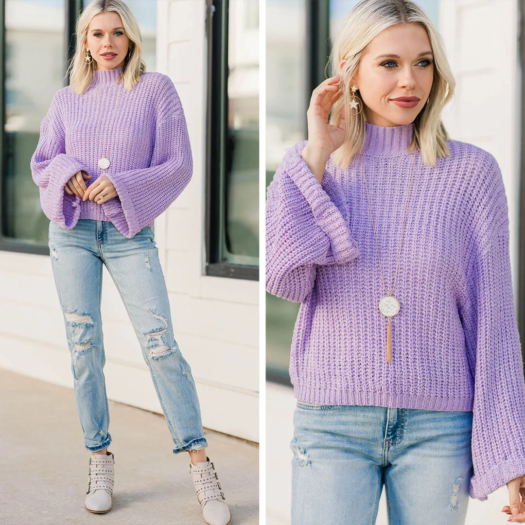 Living Up To The Hype Lavender Purple Mock Neck Sweater