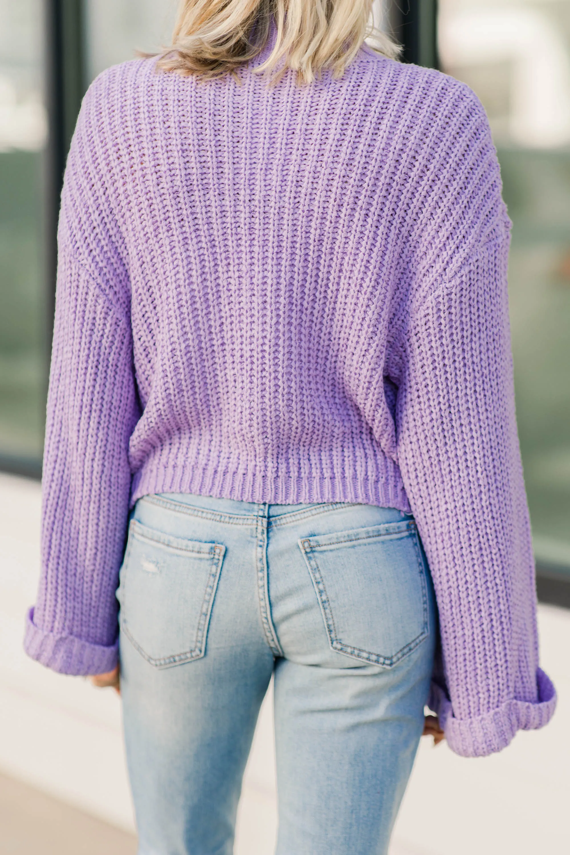 Living Up To The Hype Lavender Purple Mock Neck Sweater