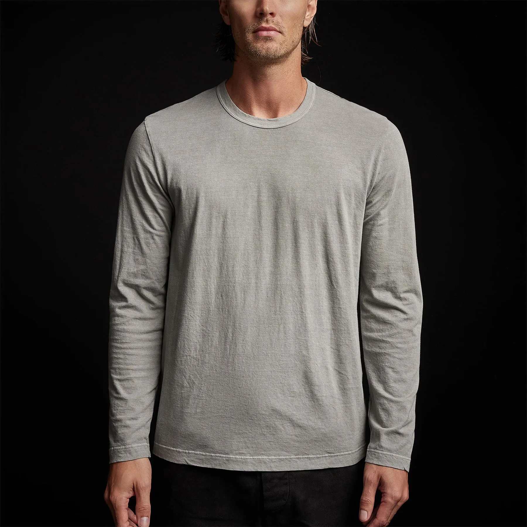 Long Sleeve Crew Neck - Concrete Pigment