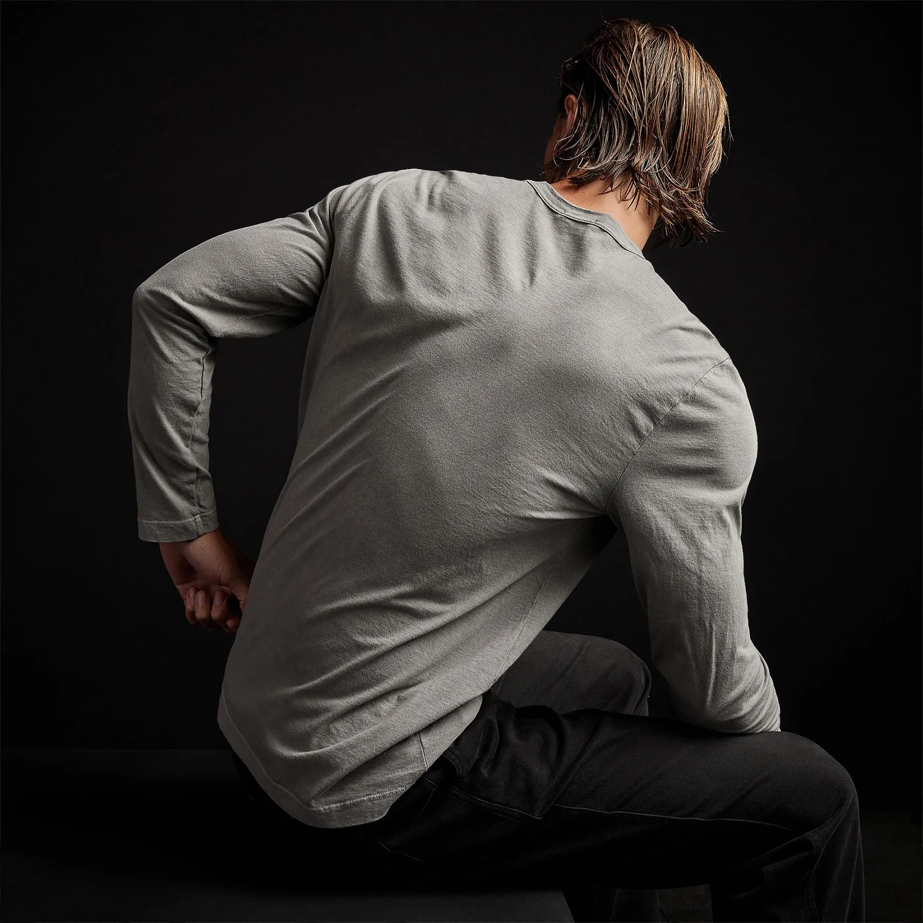 Long Sleeve Crew Neck - Concrete Pigment