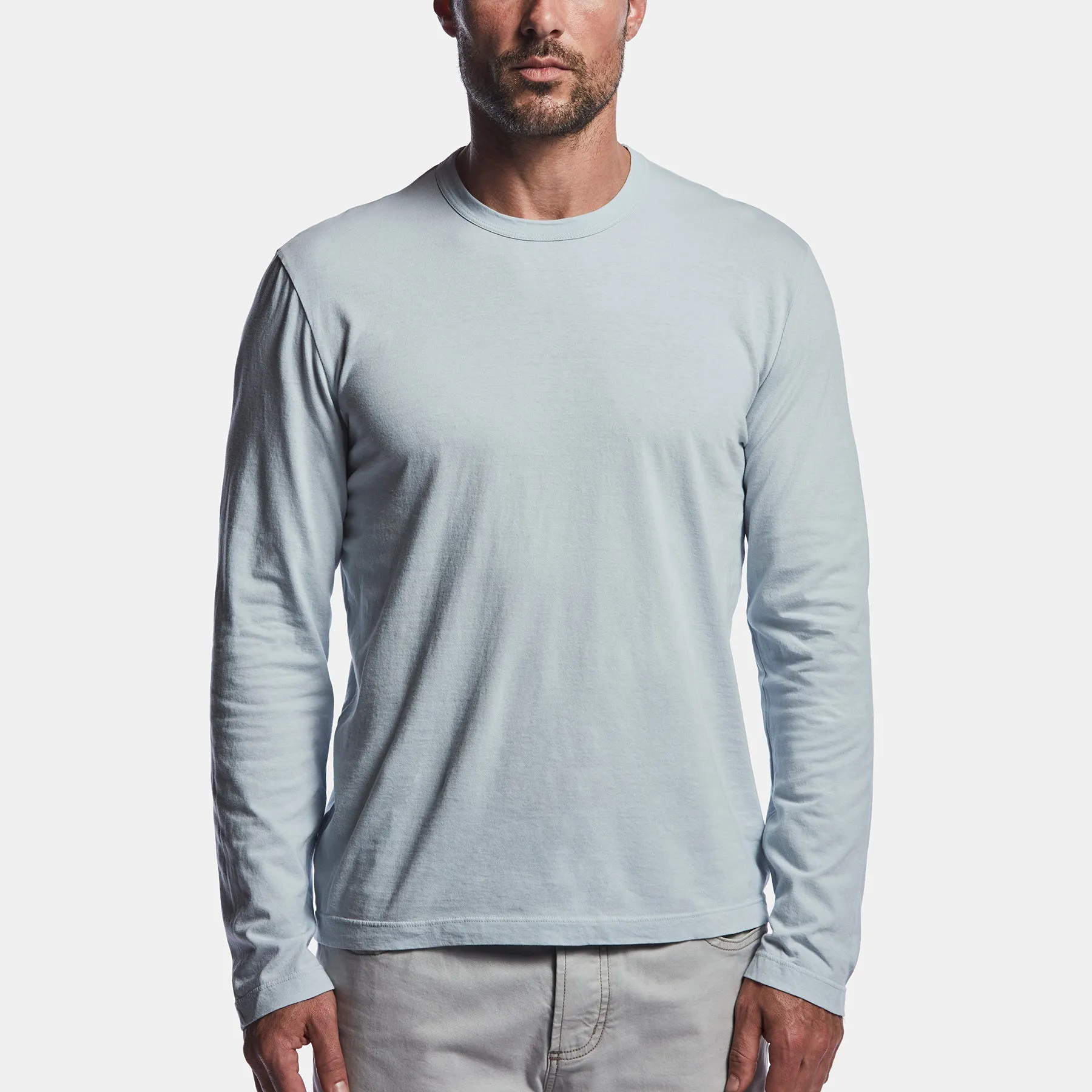 Long Sleeve Crew Neck - Grey Glacier