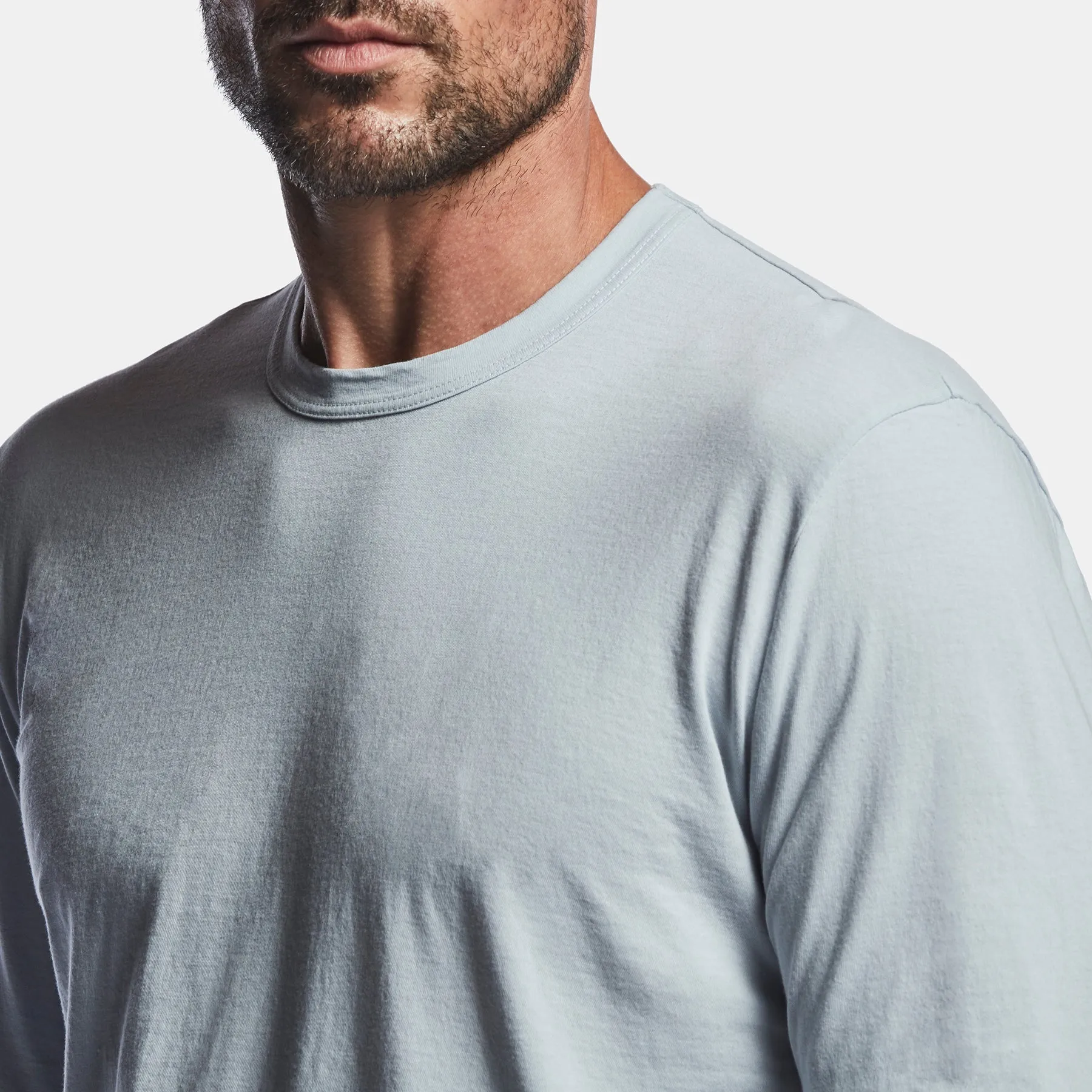 Long Sleeve Crew Neck - Grey Glacier