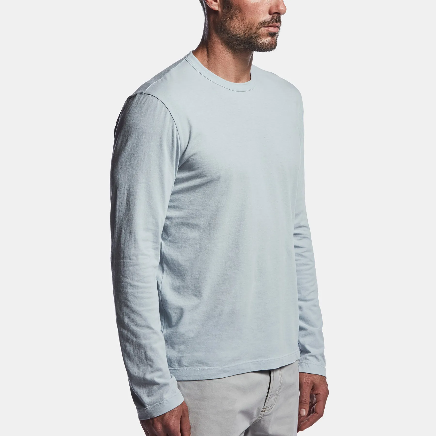 Long Sleeve Crew Neck - Grey Glacier