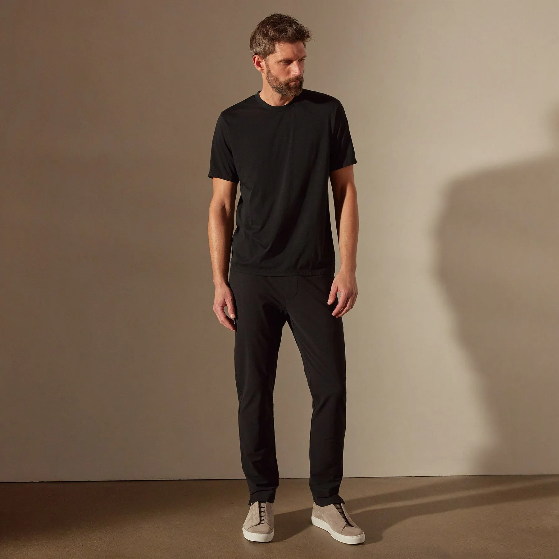 Luxe Lotus Jersey Tee - Black