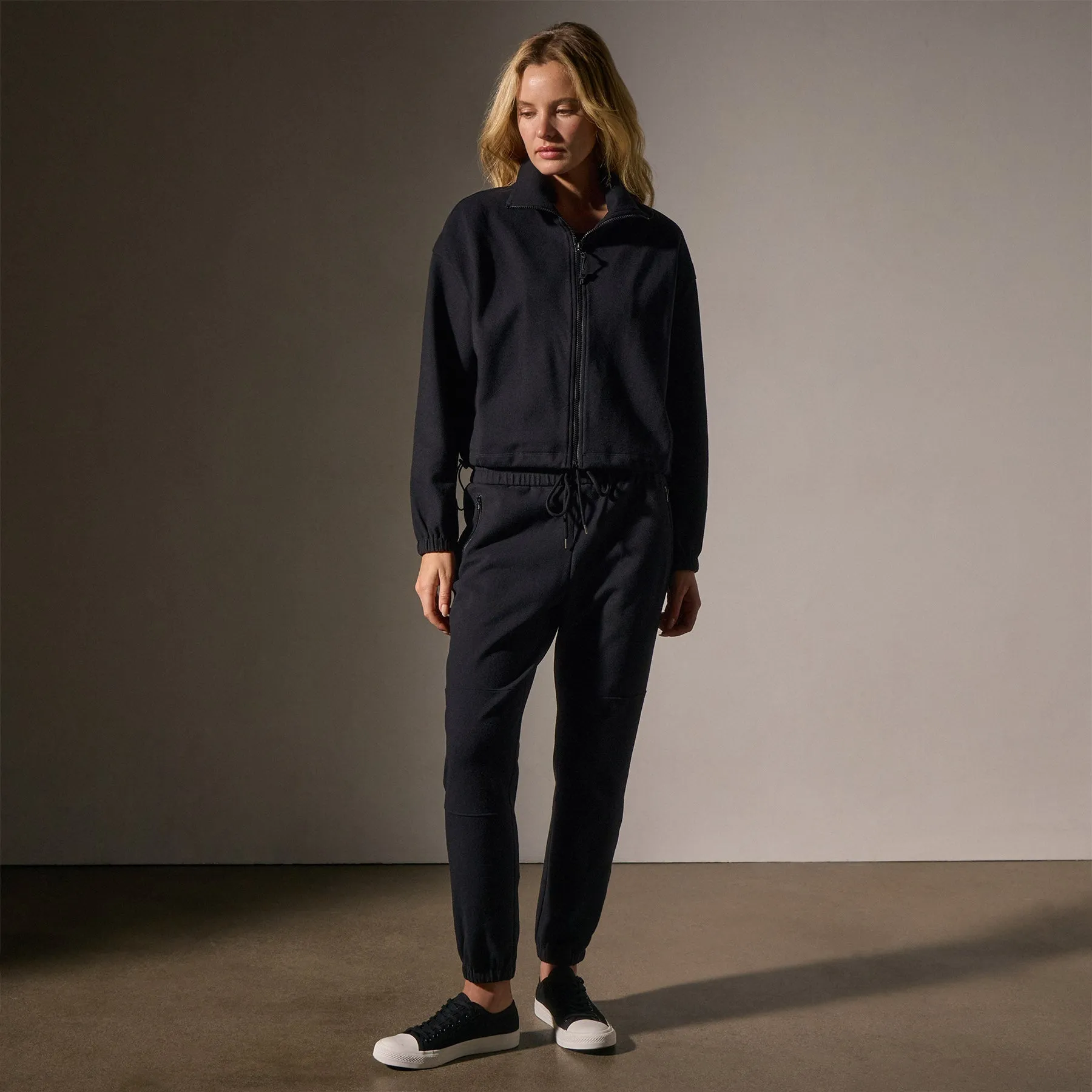 Matte Scuba Full Zip - Black