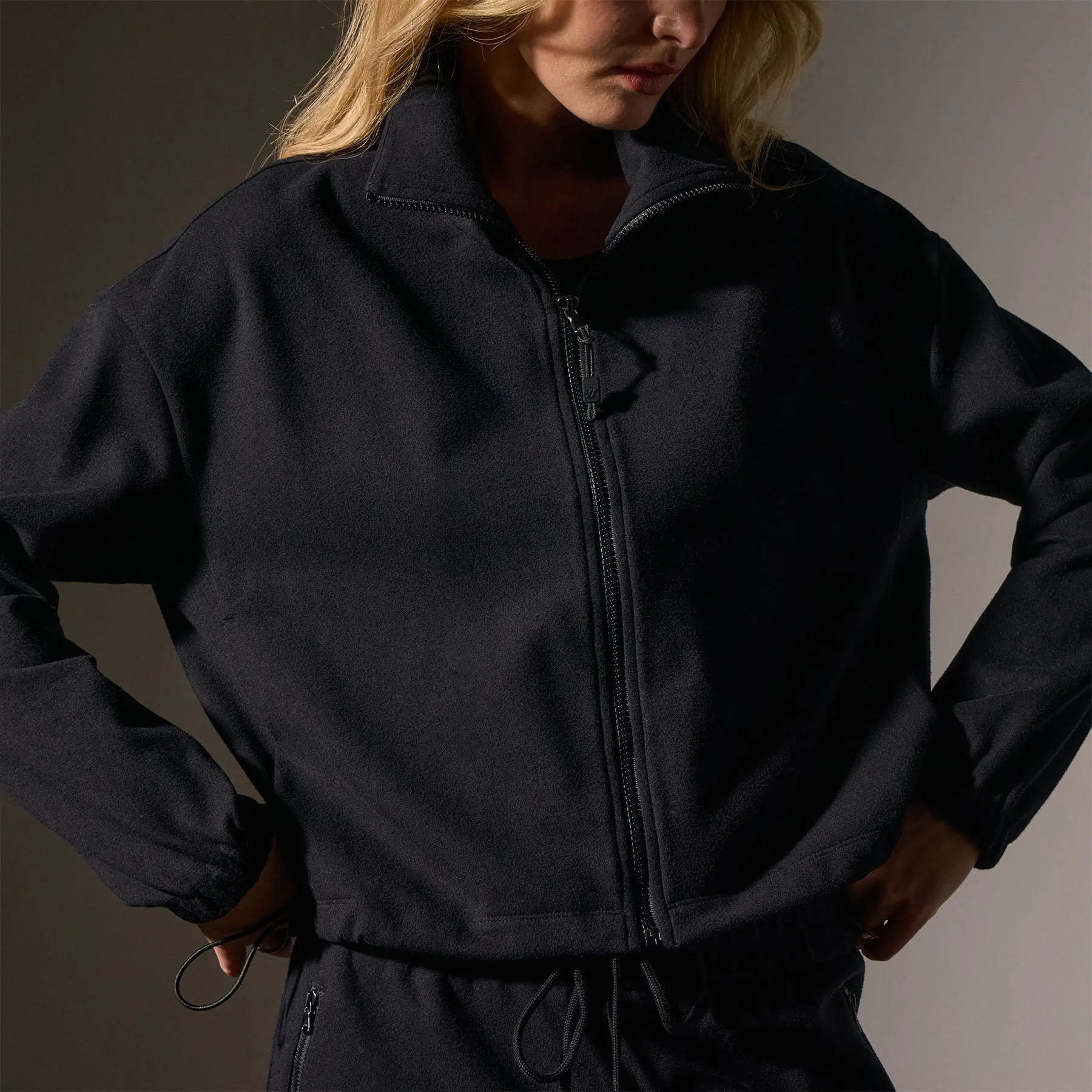 Matte Scuba Full Zip - Black