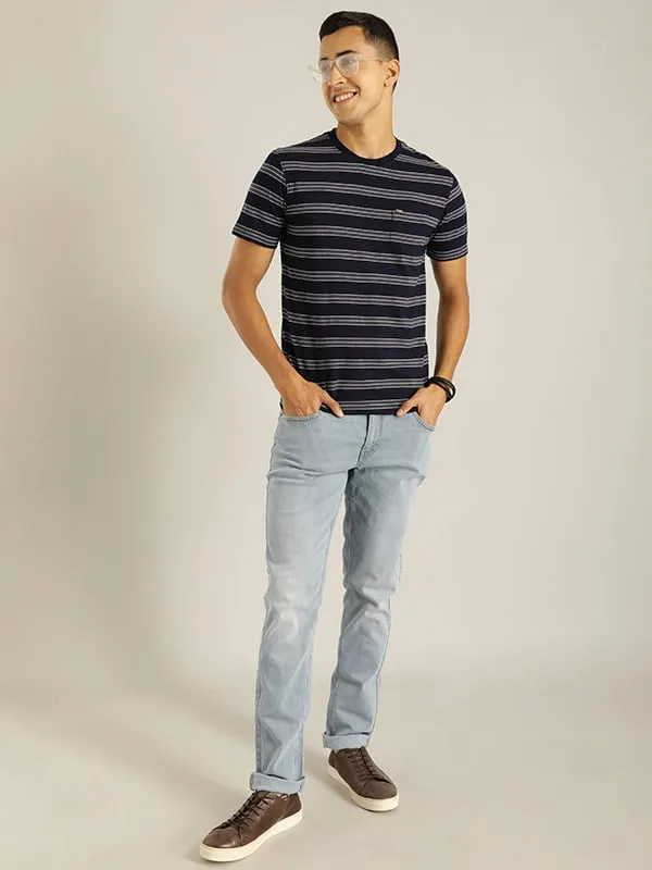 Men Striped Crew Neck T-Shirt