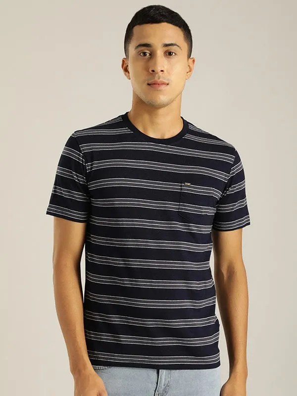 Men Striped Crew Neck T-Shirt