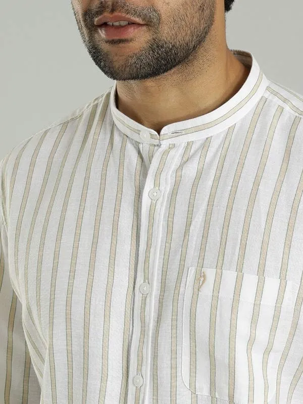 Men Striped Full Sleeve Cotton Blend Shirt