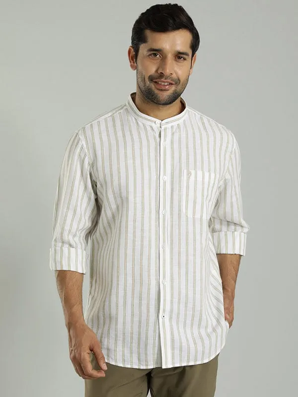 Men Striped Full Sleeve Cotton Blend Shirt