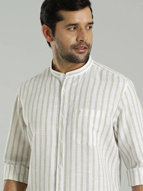 Men Striped Full Sleeve Cotton Blend Shirt