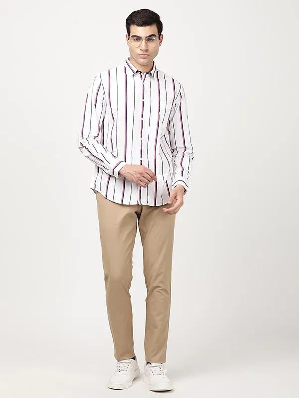 Men Striped Full Sleeve Cotton Blend Shirt
