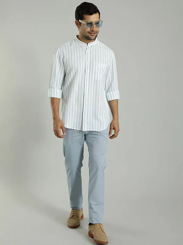 Men Striped Full Sleeve Cotton Blend Shirt