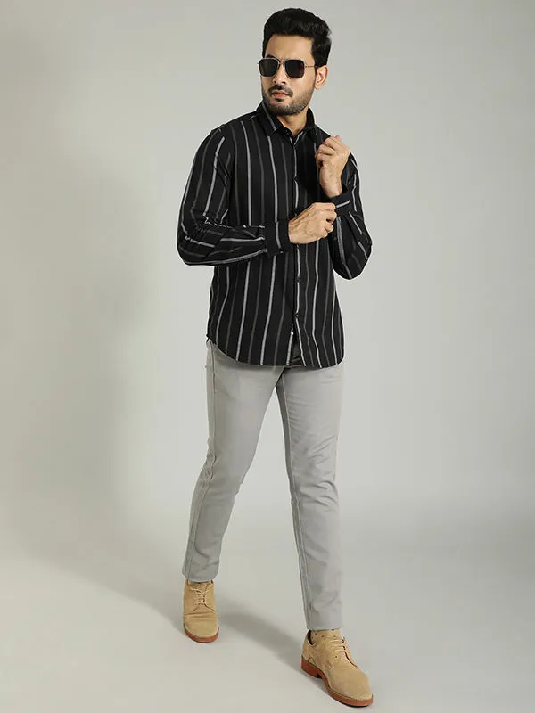 Men Striped Full Sleeve Cotton Shirt