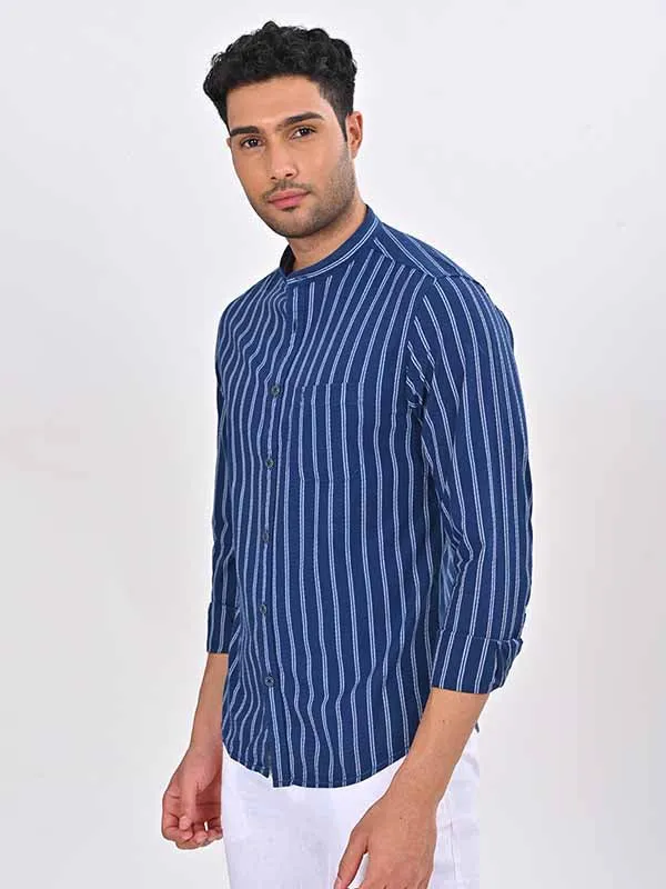 Men Striped Full Sleeve Cotton Shirt