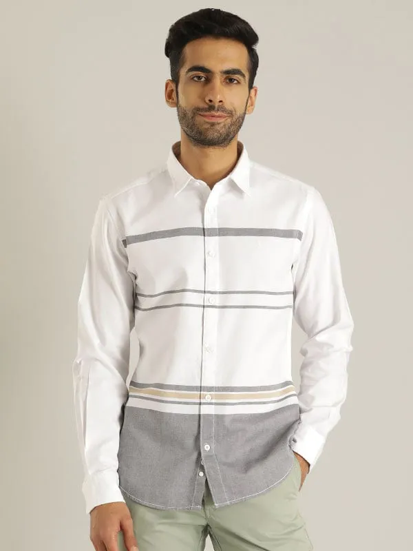 Men Striped Full Sleeve Cotton Shirt