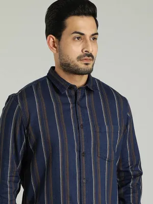 Men Striped Full Sleeve Cotton Shirt