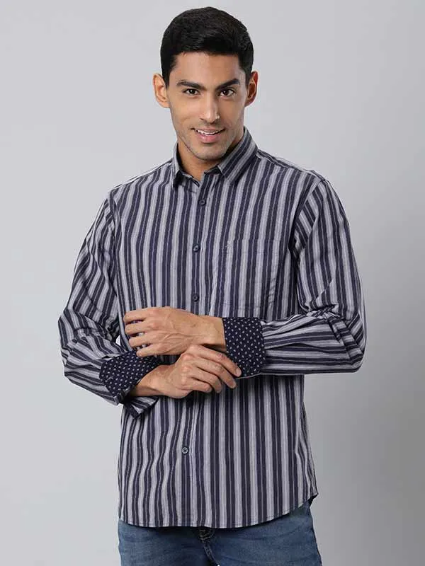 Men Striped Full Sleeve Cotton Shirt