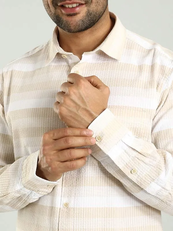 Men Striped Full Sleeve Cotton Shirt
