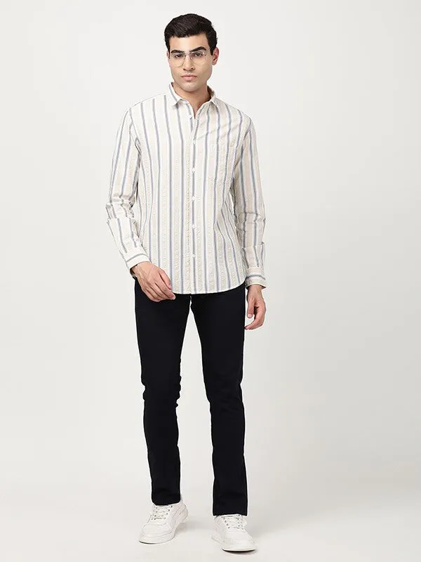 Men Striped Full Sleeve Cotton Shirt