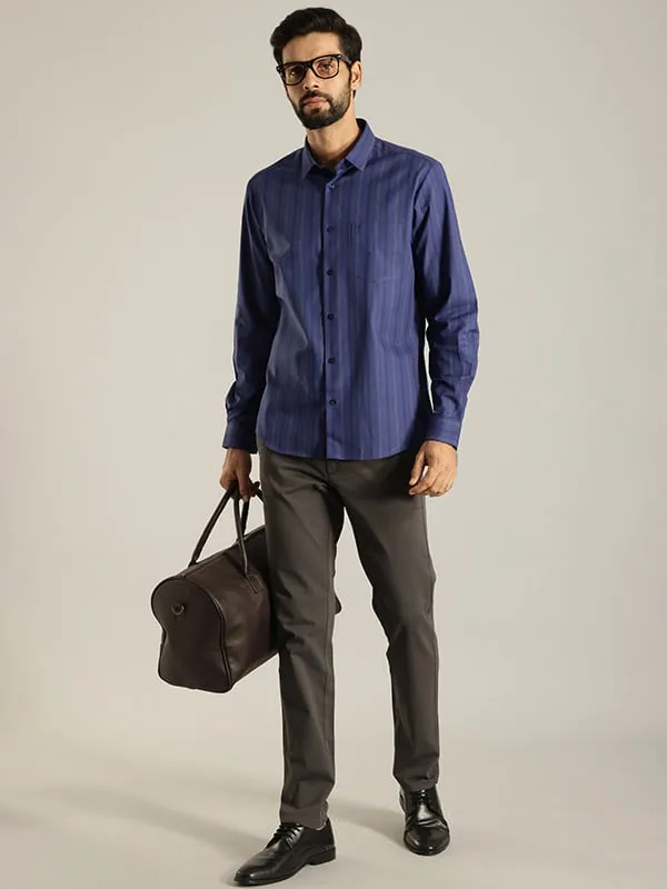 Men Striped Full Sleeve Cotton Shirt