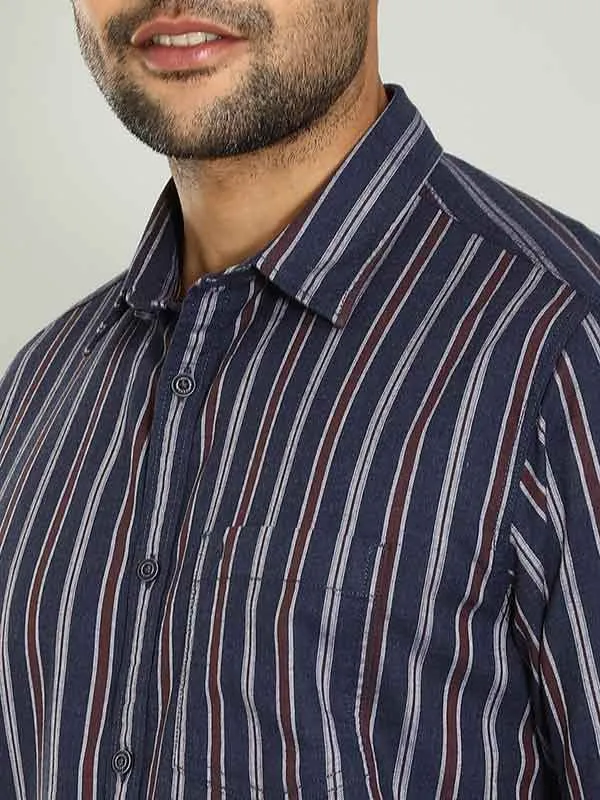 Men Striped Full Sleeve Cotton Shirt