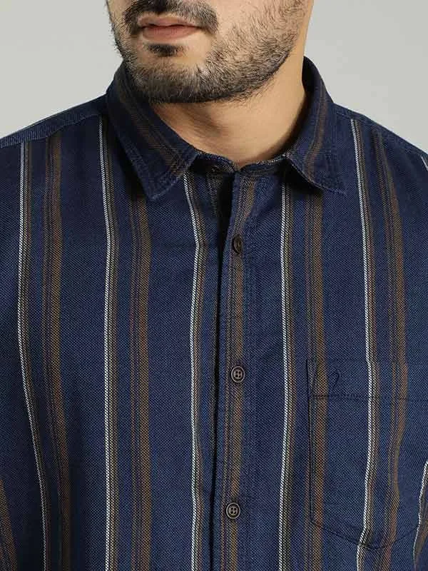 Men Striped Full Sleeve Cotton Shirt